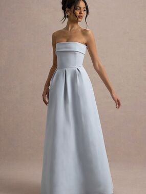 Club London Powder Blue Bandeau Skater Maxi Dress